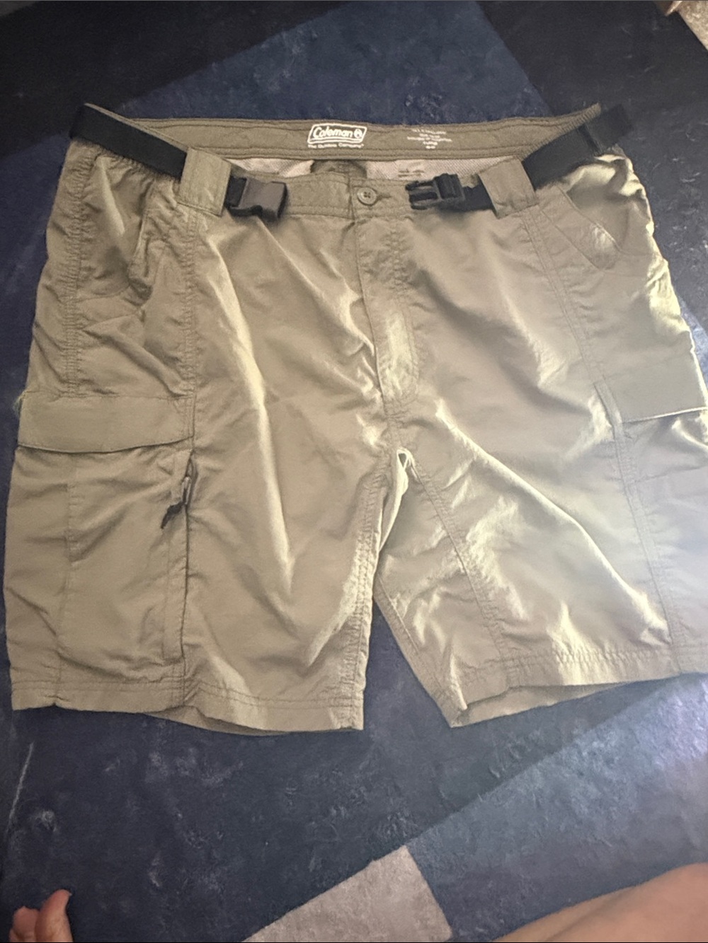 Coleman Olive Cargo Shorts with Built-in Belt